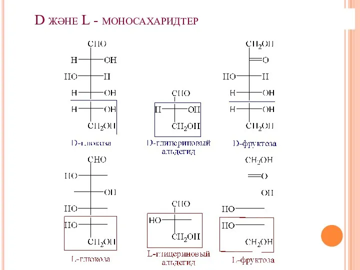 D және L - моносахаридтер