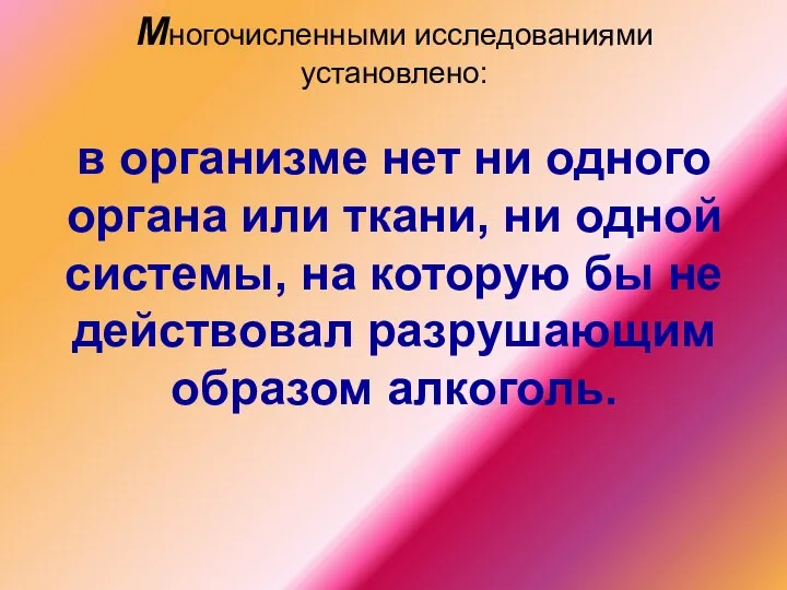 Многочисленными исследованиями установлено: в организме нет ни одного органа или ткани, ни