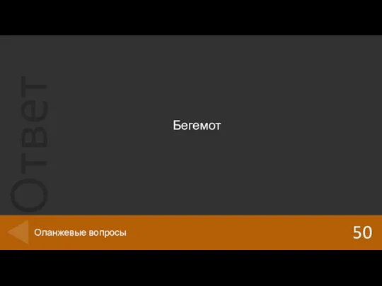 Бегемот 50 Оланжевые вопросы