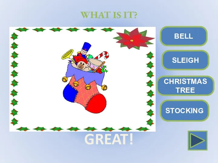 SLEIGH CHRISTMAS TREE STOCKING BELL WHAT IS IT? GREAT!