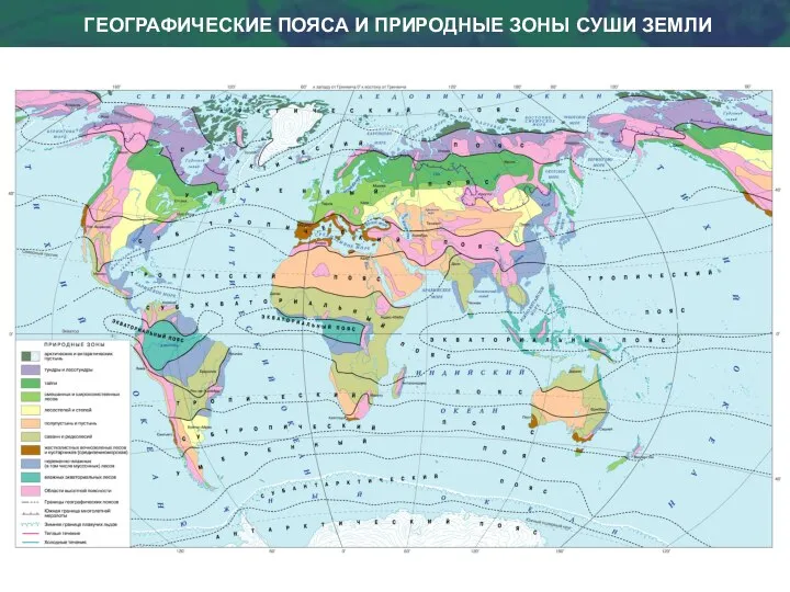 ГЕОГРАФИЧЕСКИЕ ПОЯСА И ПРИРОДНЫЕ ЗОНЫ СУШИ ЗЕМЛИ