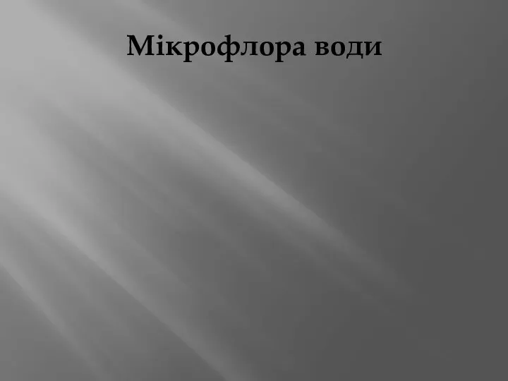 Мікрофлора води