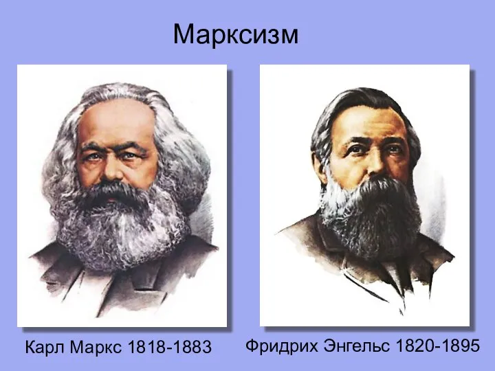 Карл Маркс 1818-1883 Фридрих Энгельс 1820-1895