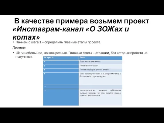 В качестве примера возьмем проект «Инстаграм-канал «О ЗОЖах и котах» Начнем с