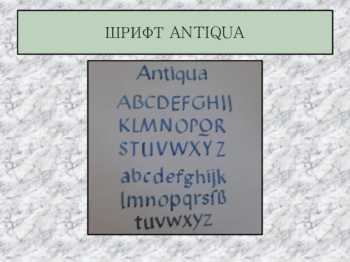 ШРИФТ ANTIQUA