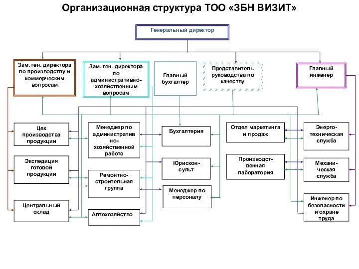 Организационная структура ТОО «ЗБН ВИЗИТ»