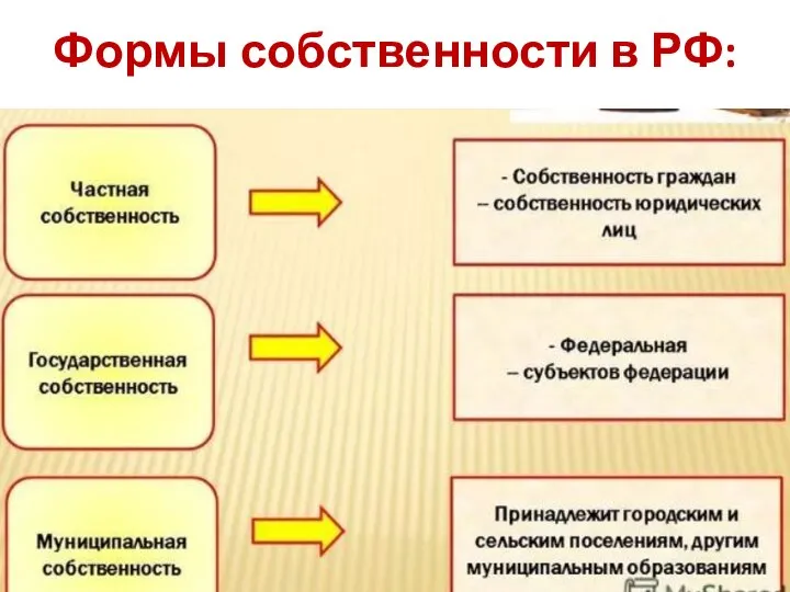 Формы собственности в РФ: