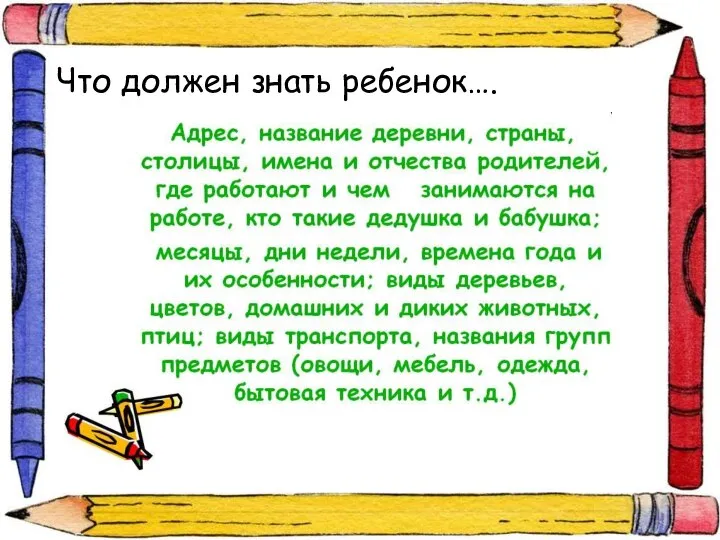 Что должен знать ребенок….