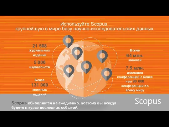 Используйте Scopus, крупнейшую в мире базу научно-исследовательских данных Более 64 млн. записей