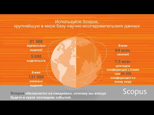 Используйте Scopus, крупнейшую в мире базу научно-исследовательских данных Более 64 млн. записей
