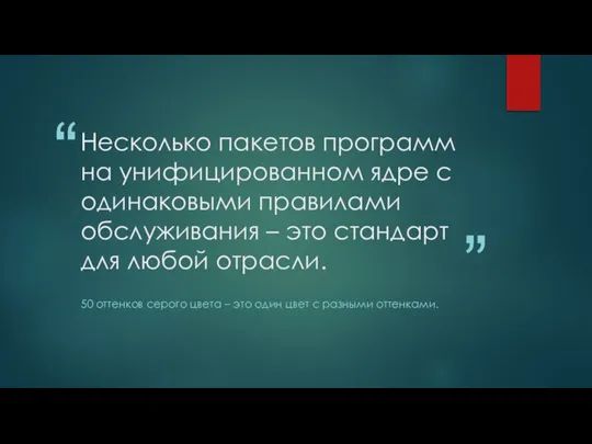 Несколько пакетов программ на унифицированном ядре с одинаковыми правилами обслуживания – это