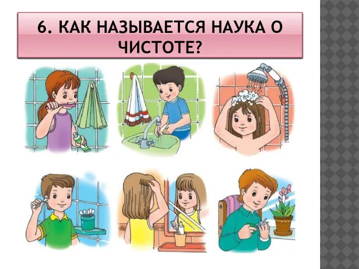 6. КАК НАЗЫВАЕТСЯ НАУКА О ЧИСТОТЕ?