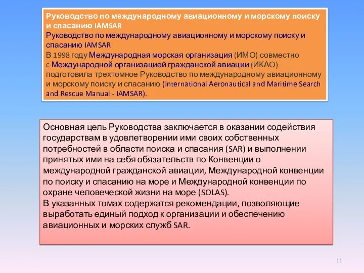 Руководство по международному авиационному и морскому поиску и спасанию IAMSAR Руководство по