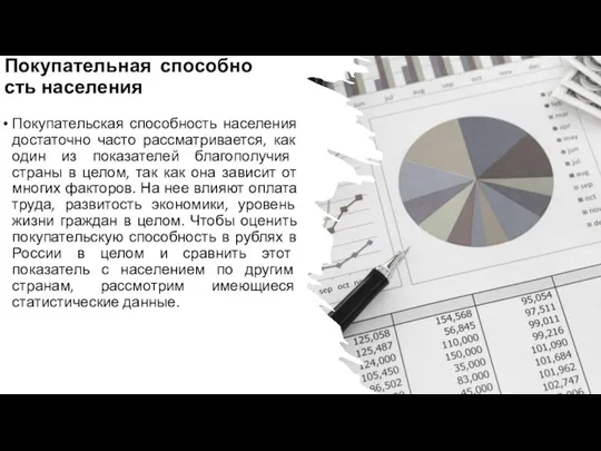 Покупательная способность населения Покупательская способность населения достаточно часто рассматривается, как один из