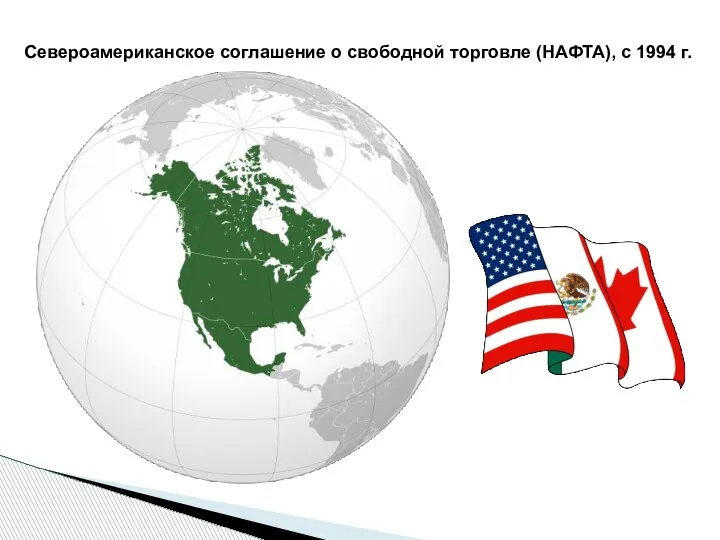 Североамериканское соглашение о свободной торговле (НАФТА), с 1994 г.