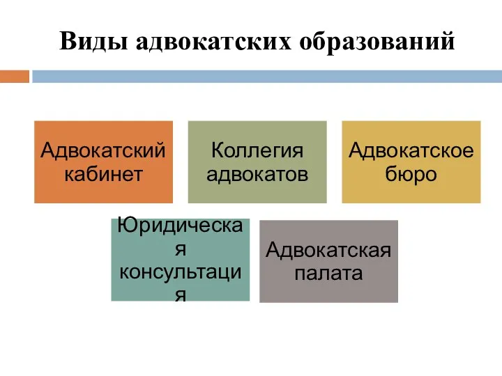 Виды адвокатских образований