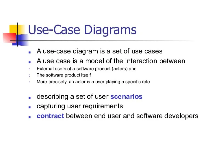 Use-Case Diagrams A use-case diagram is a set of use cases A