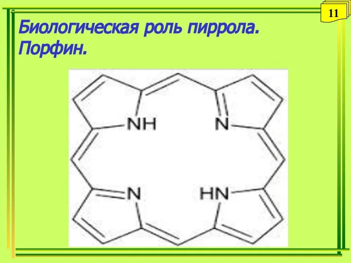 Биологическая роль пиррола. Порфин. 11