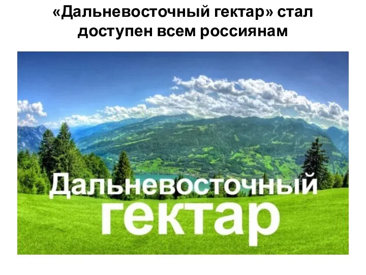«Дальневосточный гектар» стал доступен всем россиянам