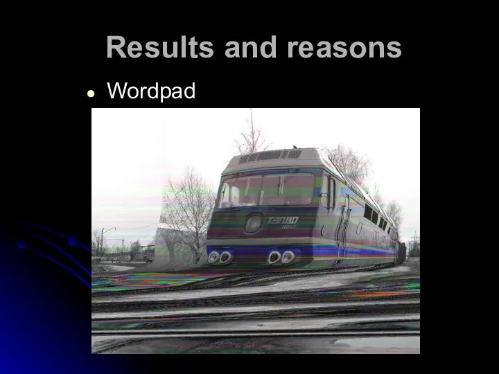 Results and reasons Wordpad