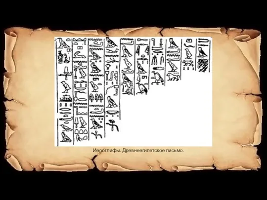 Иероглифы. Древнеегипетское письмо.