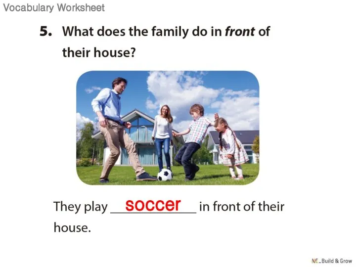 soccer Vocabulary Worksheet