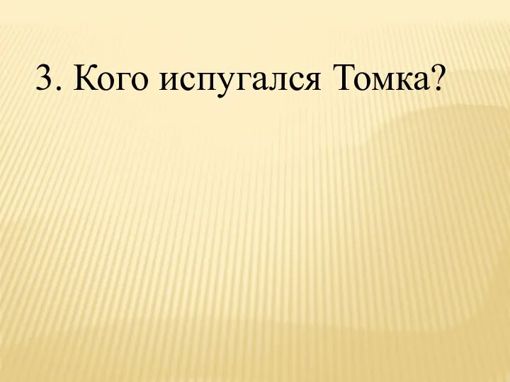 3. Кого испугался Томка?