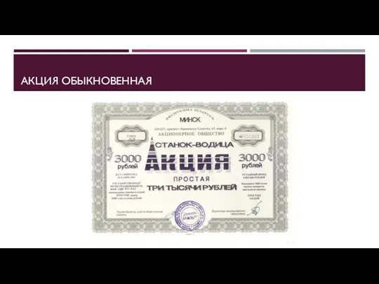 АКЦИЯ ОБЫКНОВЕННАЯ