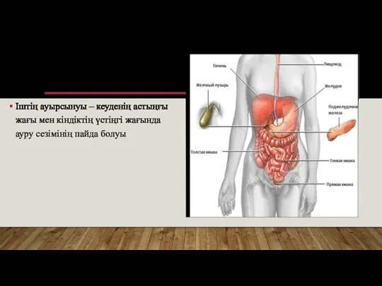 Іштің ауырсынуы – кеуденің астыңғы жағы мен кіндіктің үстіңгі жағында ауру сезімінің пайда болуы