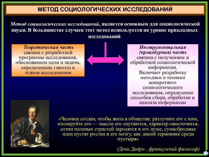 МЕТОД СОЦИОЛОГИЧЕСКИХ ИССЛЕДОВАНИЙ 10 Метод социологических исследований, является основным для социологической науки.