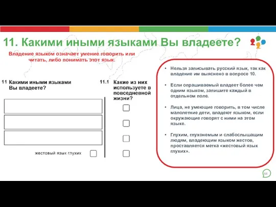 11. Какими иными языками Вы владеете? Нельзя записывать русский язык, так как