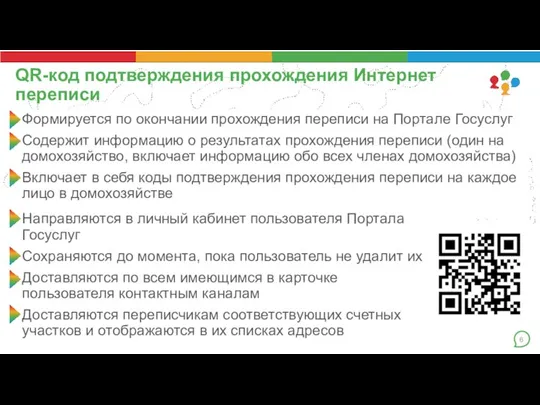 Формируется по окончании прохождения переписи на Портале Госуслуг Содержит информацию о результатах