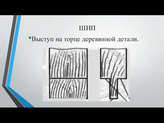 ШИП Выступ на торце деревянной детали.