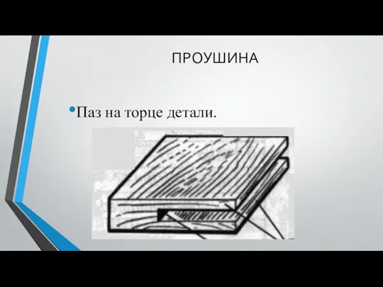 ПРОУШИНА Паз на торце детали.