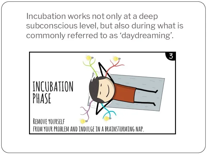 Incubation works not only at a deep subconscious level, but also during