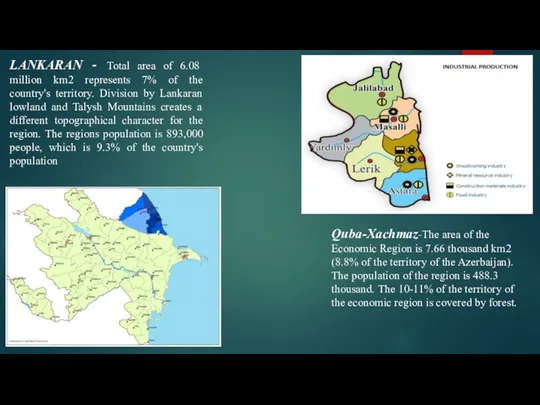 Quba-Xachmaz-The area of the Economic Region is 7.66 thousand km2 (8.8% of