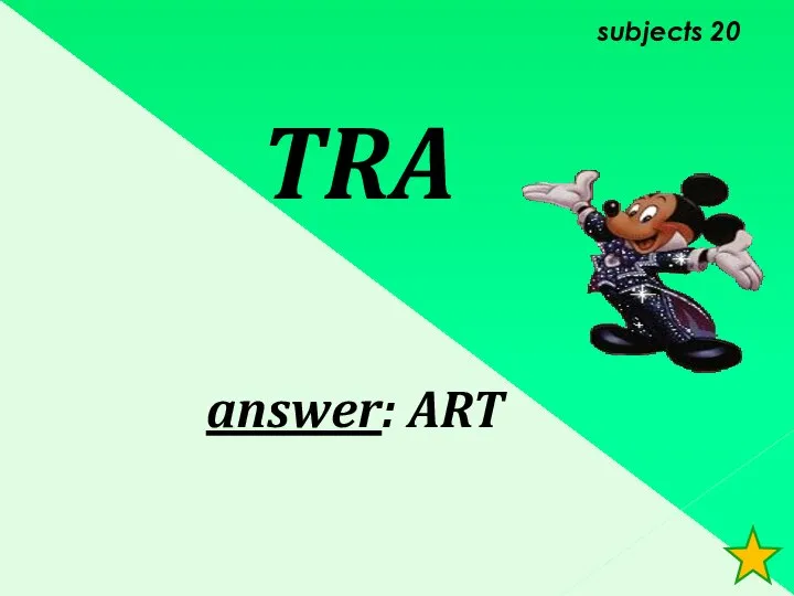 subjects 20 TRA answer: ART