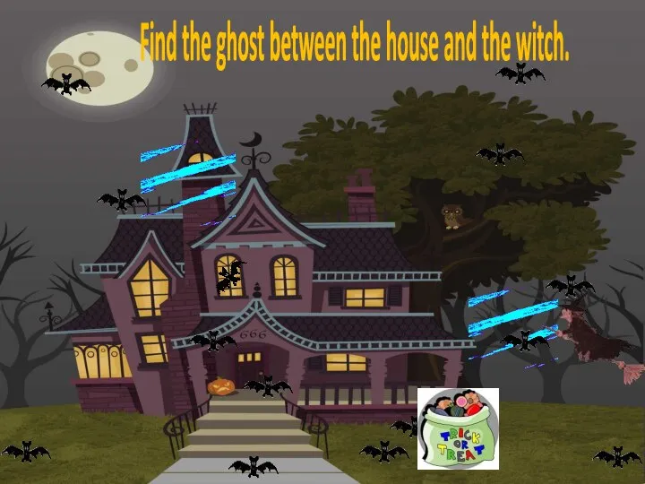 Find the ghost between the house and the witch.