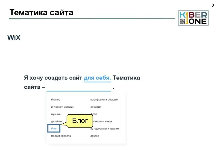 Тематика сайта Блог