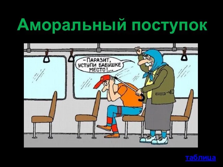 Аморальный поступок таблица