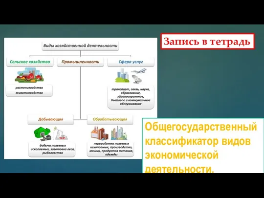 Запись в тетрадь Общегосударственный классификатор видов экономической деятельности.