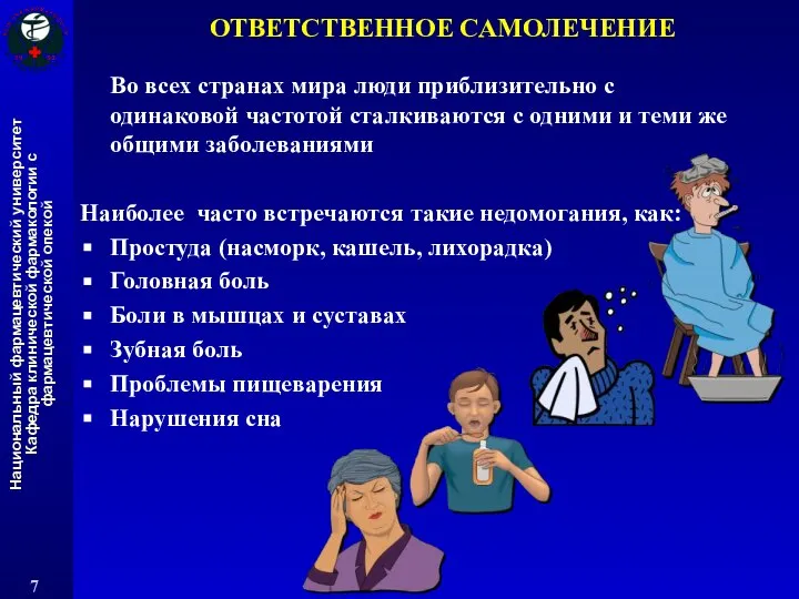 ОТВЕТСТВЕННОЕ САМОЛЕЧЕНИЕ Во всех странах мира люди приблизительно с одинаковой частотой сталкиваются