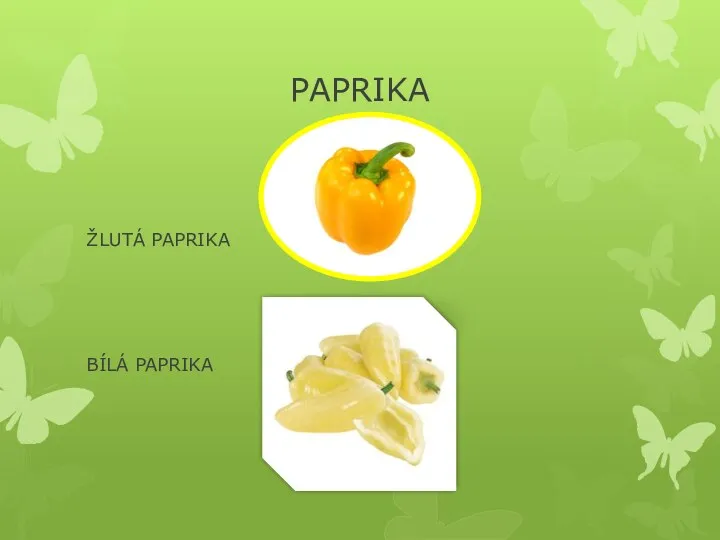 PAPRIKA ŽLUTÁ PAPRIKA BÍLÁ PAPRIKA