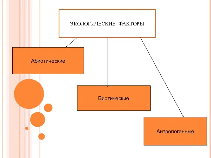 ЭКОЛОГИЧЕСКИЕ ФАКТОРЫ Абиотические Биотические Антропогенные