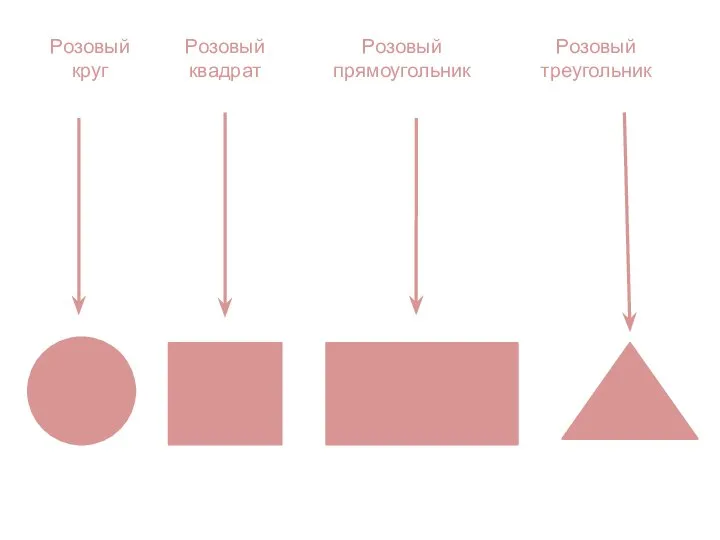 Розовый квадрат Розовый круг Розовый прямоугольник Розовый треугольник