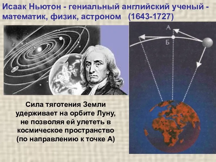 Исаак Ньютон - гениальный английский ученый - математик, физик, астроном (1643-1727) Сила