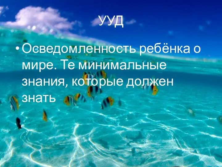 УУД Осведомленность ребёнка о мире. Те минимальные знания, которые должен знать