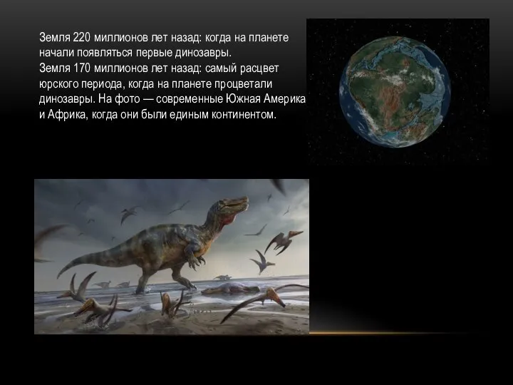 Земля 220 миллионов лет назад: когда на планете начали появляться первые динозавры.