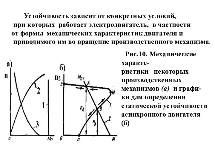 Устойчивость зависит от конкретных условий, при которых работает электродвигатель, в частности от