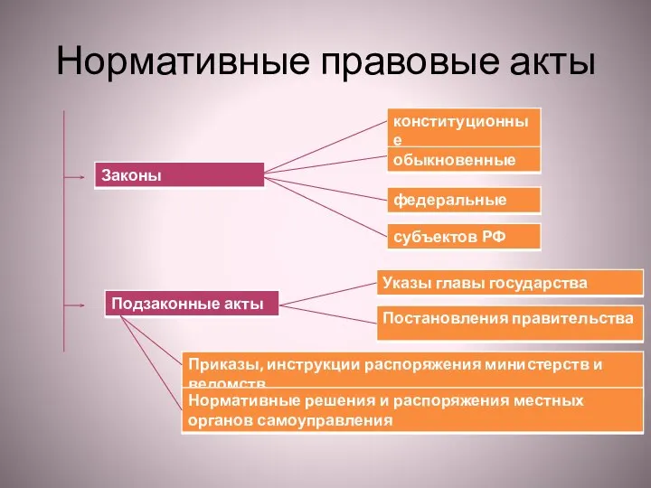 Нормативные правовые акты